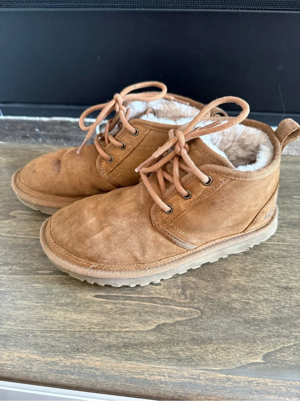 UGG Neumel Suede Shearling Lined Chukka Ankle Boots Brown US Women’s 6